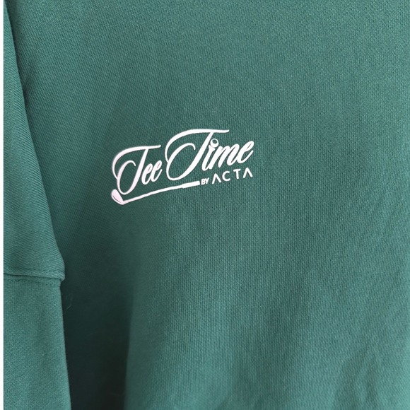 ACTA Womens Tee Time Golf Hoodie Forest Green Graphic Pullover Sweatshirt Sz S/M - Picture 9 of 10